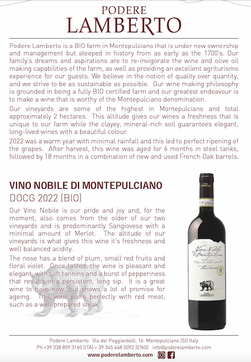 Podere Lamberto Wine